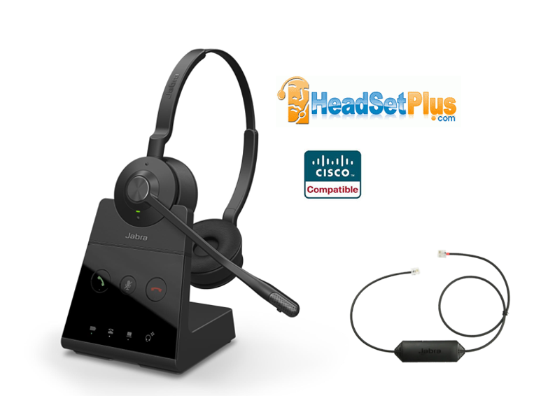 jabra engage 65 se stereo+ehs cisco certified wireless headset b view